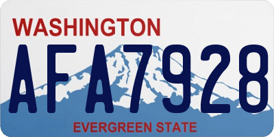 WA license plate AFA7928