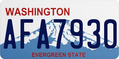 WA license plate AFA7930