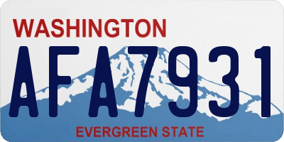 WA license plate AFA7931
