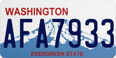 WA license plate AFA7933