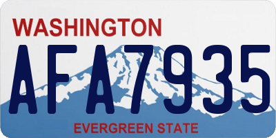 WA license plate AFA7935