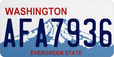 WA license plate AFA7936