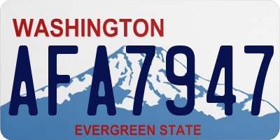 WA license plate AFA7947