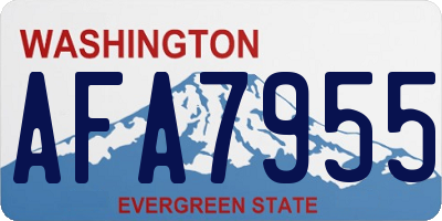WA license plate AFA7955