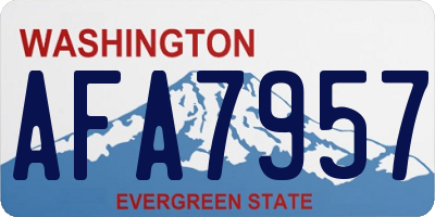 WA license plate AFA7957