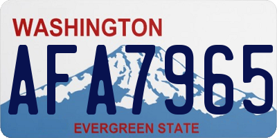 WA license plate AFA7965