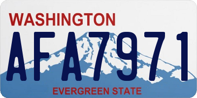 WA license plate AFA7971