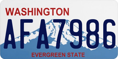WA license plate AFA7986