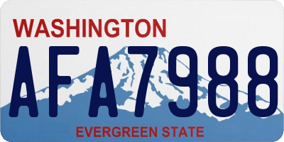 WA license plate AFA7988