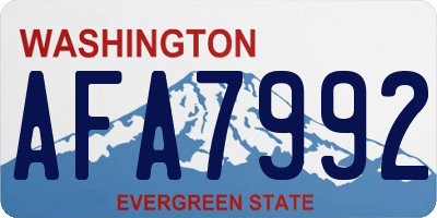 WA license plate AFA7992