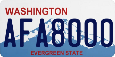 WA license plate AFA8000