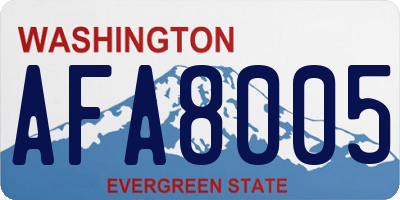 WA license plate AFA8005