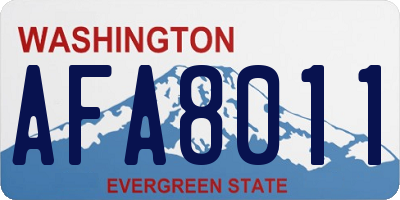 WA license plate AFA8011
