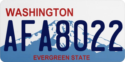 WA license plate AFA8022
