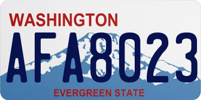 WA license plate AFA8023