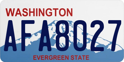 WA license plate AFA8027