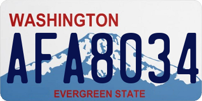 WA license plate AFA8034