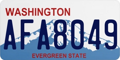 WA license plate AFA8049