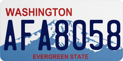 WA license plate AFA8058