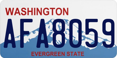 WA license plate AFA8059