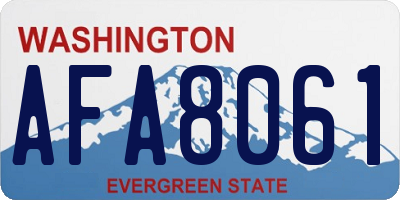 WA license plate AFA8061