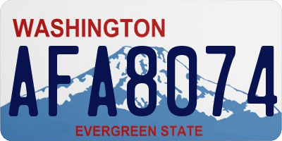 WA license plate AFA8074