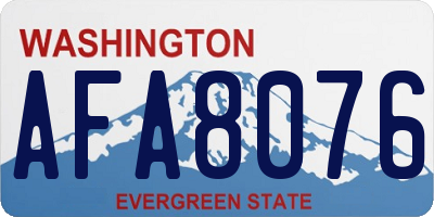 WA license plate AFA8076