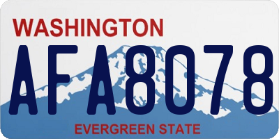 WA license plate AFA8078
