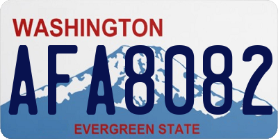 WA license plate AFA8082