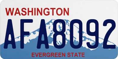 WA license plate AFA8092