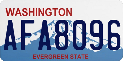 WA license plate AFA8096