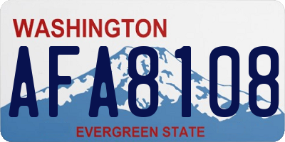 WA license plate AFA8108