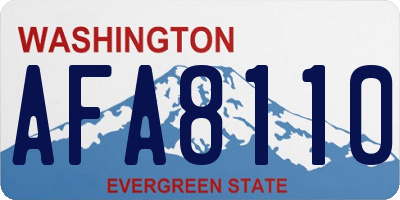 WA license plate AFA8110