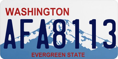 WA license plate AFA8113