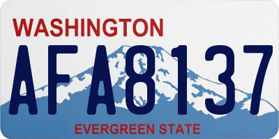 WA license plate AFA8137