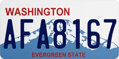 WA license plate AFA8167