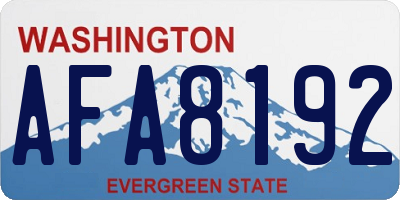 WA license plate AFA8192