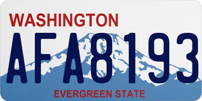 WA license plate AFA8193