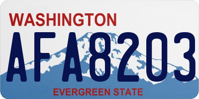 WA license plate AFA8203