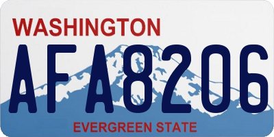 WA license plate AFA8206