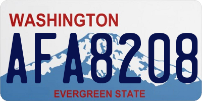 WA license plate AFA8208