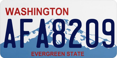 WA license plate AFA8209