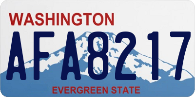 WA license plate AFA8217