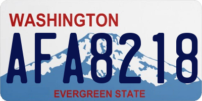 WA license plate AFA8218