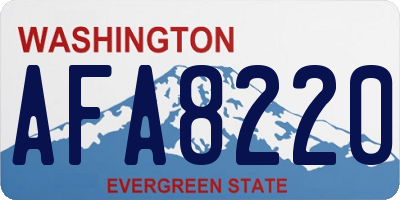 WA license plate AFA8220