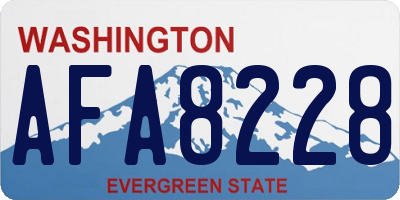 WA license plate AFA8228