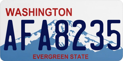 WA license plate AFA8235