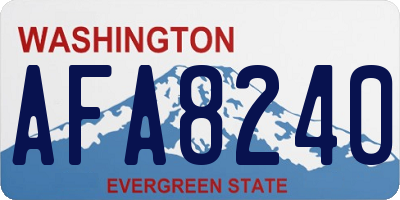 WA license plate AFA8240