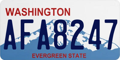 WA license plate AFA8247