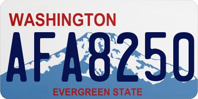 WA license plate AFA8250